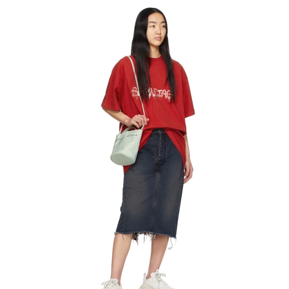 Balenciaga wheel drawstring bucket bag- Light Green - Picture 7 of 12